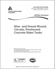 AWWA D110-13(R18) Wire- and Strand-Wound, Circular, Prestressed Concrete Water Tanks image