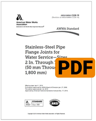 AWWA C228-19 Stainless-Steel Pipe Flange Joints for Water Service--Sizes 2 In. Through 72 In. (50 mm Through 1,800 mm) (PDF) image