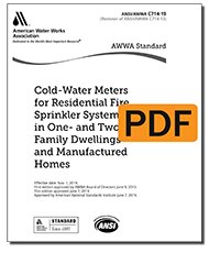 AWWA C714-19 Cold-Water Meters for Residential Fire Sprinkler Systems in One- and Two-Family Dwellings and Manufactured Homes (PDF) image
