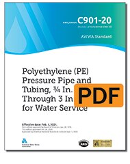 AWWA C901-20 Polyethylene (PE) Pressure Pipe and Tubing, 3/4 In. (19 mm) Through 3 In. (76 mm), for Water Service (PDF) image