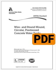 AWWA D110-13(R18) Wire- and Strand-Wound, Circular, Prestressed Concrete Water Tanks (PDF) image