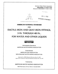 C110/A21.10-87: American National Standard for Ductile-Iron and Gray-Iron Fittings, 3 In. Through 48 In., for Water and Other Liquids (PDF) image