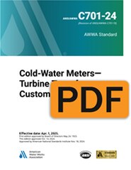AWWA C701-24 Cold-Water Meters—Turbine Type, for Customer Service (PDF) image